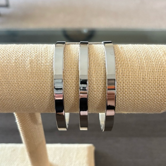 Silver 3 Line Cuff Bracelet - Picture 3 of 5